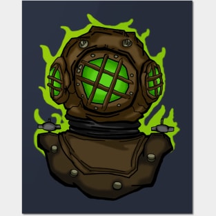 Radioactive diver helmet Posters and Art
